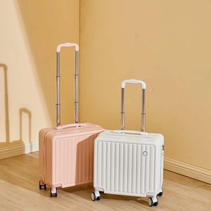 Valise de cabine personnalisée de 18 pouces en ABS PC à coque rigide rose avec <span class=keywords><strong>roulette</strong></span> et fermeture à glissière Valise d'embarquement - Product Image 6