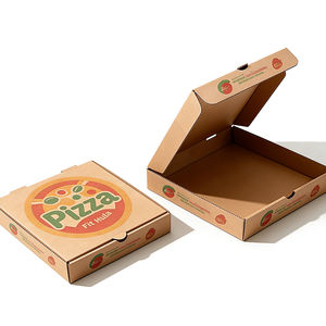 กล่องพิซซ่ากระดาษคราฟท์แบบใช้แล้วทิ้งขนาด 12 นิ้ว สำหรับบรรจุอาหาร พิมพ์โลโก้ได้ตามต้องการ - Product Image 1