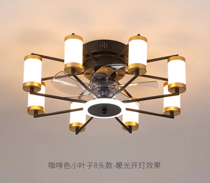 <b>Modern</b> 5-Blade Invisible <b>Ceiling</b> <b>Fan</b>, 3000K-6500K Dimmable LED, 6-Speed Quiet DC Motor, Metal Body & Remote APP Control - Product Image 4