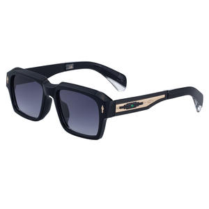Lunettes de soleil carrées de luxe pour hommes, monture noire, protection UV400, en plastique et métal, pour la conduite, design haut de gamme - Product Image 4