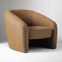 Fauteuil d'appoint moderne en tissu à dossier incurvé, fauteuil rembourré pour salon et hôtel