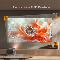 Projecteur intelligent Android 11 BYINTEK A12, mise au point automatique TOF, résolution native 720P, 4K, 180° °   Mini projecteur de cinéma maison portable WiFi avec support rotatif