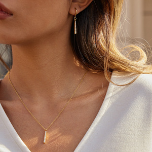 Collier pendentif ERESI Fashion, plaqué <span class=keywords><strong>PVD</strong></span>, plaqué or 18 carats, collier empilable, zircone, collier chinois, bijoux en acier inoxydable - Product Image 4