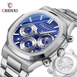 CHENXI 0092 Fashion Quartz Watches for Mens Creative Moon Phase Luxury Luminous Dial With Chronograph <b>Clock</b> Male Casual - Product Image 3
