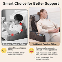 21-Zoll-Lesekissen zum Sitzen im Bett, ergonomisches Keilkissen mit Seitentaschen, abnehmbarer Bezug, Stützkissen für TV
