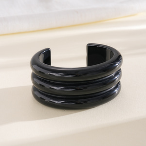 J Retro Vintage Acrylic Gold Plated Stackable <b>Bracelet</b> Geometric Square Round Patchwork Trendy Statement <b>Bangles</b> for Unisex - Product Image 6
