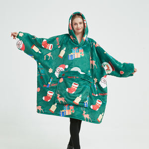 Usine <span class=keywords><strong>pas</strong></span> <span class=keywords><strong>cher</strong></span> hiver luxe chaud portable <span class=keywords><strong>couverture</strong></span> unisexe surdimensionné sherpa <span class=keywords><strong>couverture</strong></span> de noël à capuche grandes couvertures jette pour l'hiver - Product Image 5