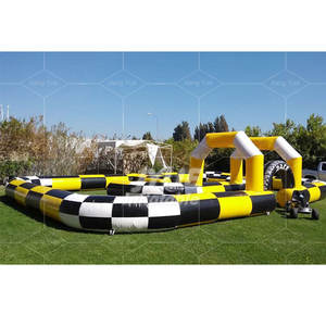 Pista de karts de velocidad, nuevos juegos de carreras de coches, pista de carreras inflable a la venta, 20m - Product Image 2
