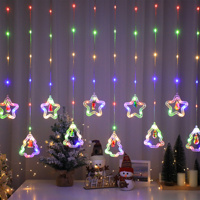 Guirnalda de Luces de Navidad de 3M con 100 LED, Cortina de Luces de Hadas Colgantes para Ventana, Luces LED de Navidad para Decoración de Habitaciones Circulares, Paredes y Fiestas