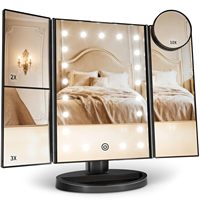 <strong>Best</strong> <strong>Selling</strong> Foldable 180 Degree Square Desktop Mirror Smart Touch Screen <strong>LED</strong> Cosmetic Makeup Mirror
