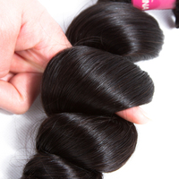 Échantillon Gratuit Prix de Gros Cheveux Brésiliens Vierges Non Traités Naturels Ondulés en Lots avec Fermeture Frontale en Chine