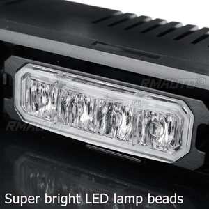 2 pièces, 12V, 16 LED, feux de signalisation d'urgence pour pare-brise de voiture, feux stroboscopiques pour tableau de bord, lampes de signalisation pour camion, SUV, feux clignotants de circulation, 23 modes - Product Image 4