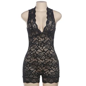 Vivblook C420RP voir à travers la Lingerie féminine tenues solides dentelle une pièce col en V barboteuses moulante femme Catsuit barboteuse 2024 - Product Image 2