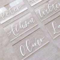 Marque-place personnalisé en acrylique pour mariage, plaque nominative en acrylique pour table, cartes de placement en acrylique, panneau en acrylique