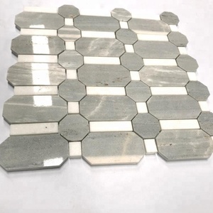 Mosaïque de marbre gris <span class=keywords><strong>octogonal</strong></span> de qualité supérieure pour salle de bain, cuisine, salon, hôtel, villa, hall, décoration murale <span class=keywords><strong>et</strong></span> de sol intérieure - Product Image 4