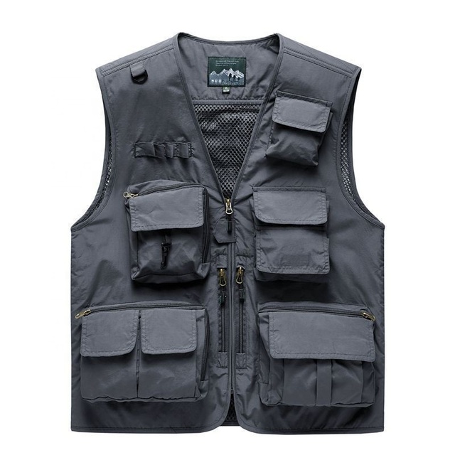 Customized Comfortable Breathable Outdoor Vest Sleeveless Multi-pocket Mesh Mountaineering Vest