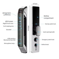 Serrure intelligente Zigbee avec caméra intégrée, lecteur d'empreintes digitales, gestion intégrée, carte RFID, code d'accès et combinaison