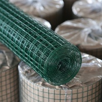 Malla de Alambre Soldada Galvanizada Recubierta de PVC en Rollo, Agujero Cuadrado de 1/2 pulg., 1 pulg., 2 pulg., Malla 2x2 pulg., Calibre 16, 14, 12, para Jaulas de Aves de Corral y Cercas Exteriores