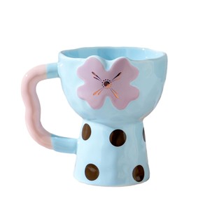 Taza de Cerámica para Postre de Helado con Diseño de Flor, Linda Taza de Porcelana Ecológica de 350 ml, Taza para el Hogar de Alta Apariencia - Product Image 1