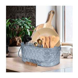 Caddie en métal galvanisé Best Seller Rangement d'ustensiles de cuisine à domicile avec plusieurs compartiments pour la vaisselle - Product Image 1