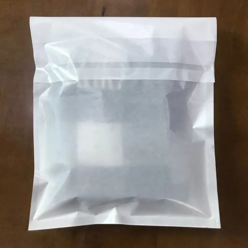Экологичный биоразлагаемый стеклянный бумажный пакет самоклеящийся Компостируемый бумажный упаковочный пакет для одежды и обуви