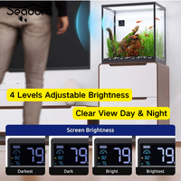 Termometer Akuarium Eksternal Seaoura SR-801 dengan Sensor Gerak, Termometer Digital Otomatis untuk Akuarium dan Terarium