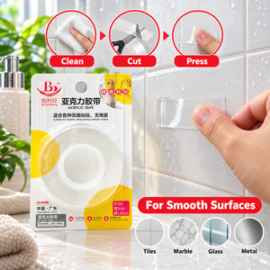 Fita Adesiva Acrílica Dupla Face Bailiwang Transparente Nano Gel 2m de Comprimento 3cm de Largura 1.5mm de Espessura Lavável e Impermeável - Product Image 3