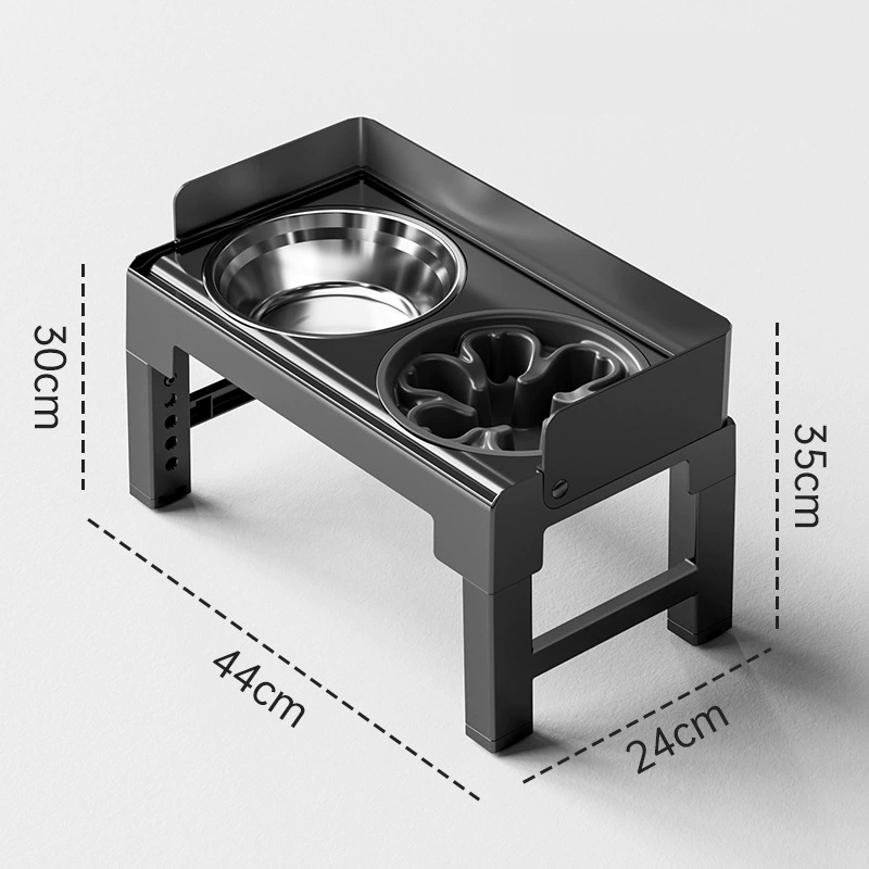 Black Stainless Steel Bowl+Slow Feeder