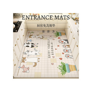 Tapete de Cocina de PVC con Estampado de Animales de Dibujos Animados, Rectangular, Antideslizante, Impermeable, para Interiores, Cobertura Total, Resistente al Aceite - Product Image 5