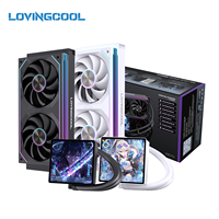 Refroidisseur liquide AIO LOVINGCOOL personnalisé avec emballage et logo, 240 mm 360 mm, refroidissement par eau avec écran de 4 pouces, roulement en céramique pour ordinateur