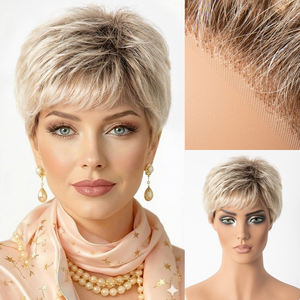 Perruque Courte Pré-coupée en Fibre Synthétique Premium en Gros, Perruques Futura, <span class=keywords><strong>Cheveux</strong></span> Kanekalon, Perruque Mono, Dentelle Monofilament pour Femmes - Product Image 1