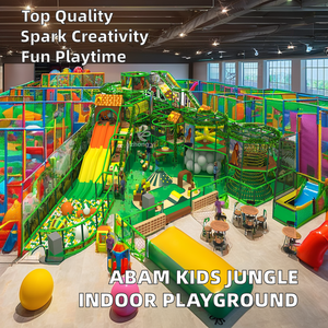 ABAM alta qualidade Jungle-Theme Indoor Playground Equipment apresentando grandes <span class=keywords><strong>slides</strong></span> plásticos para escolas e shopping centers - Product Image 5