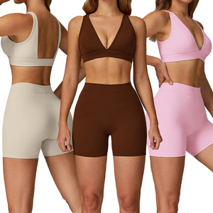 Ewx4507 + edk4507 đào Yoga phù hợp với sâu V cổ áo ngực và quần short thường chặt chẽ thể thao phù hợp với thể thao ngoài trời chạy bộ thể dục phù hợp với - Product Image 6