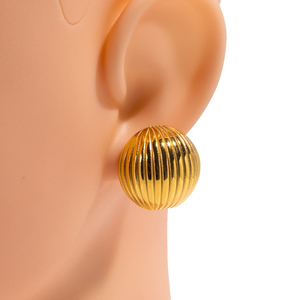 Boucles d'oreilles créoles torsadées en acier inoxydable à <span class=keywords><strong>double</strong></span> couche pour femmes pour les mariages et les fiançailles - Product Image 4