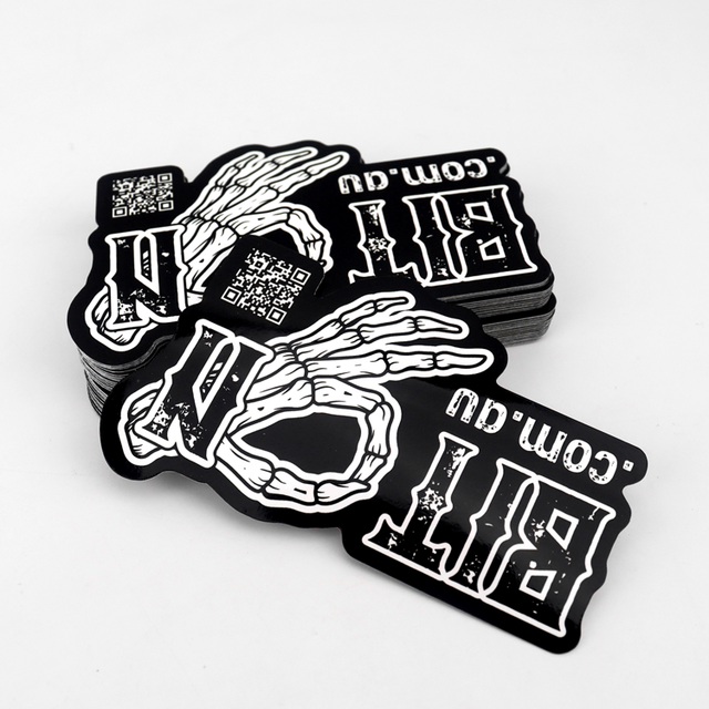Custom Printing UV Resist Vinyl Waterproof Durable Die Cut Logo Sticker PVC Weatherproof Self-Adhesive QR Code Stickers