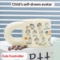 Grande tasse à poignée large, souvenir personnalisé, dessin animé, écologique, auto-portrait étudiant, cadeau de remise de diplôme, boîte cadeau, compatible micro-ondes