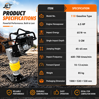 Compacteur à essence modèle 110 avec moteur importé 5,5-6,5 CV pour le compactage du sol et la construction