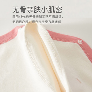 Ropa de bebé unisex de algodón puro para otoño, para recién nacidos, con parche de conejo, mono de manga larga. - Product Image 3