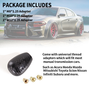 Carbon Fiber <b>Gear</b> Shift <b>Knob</b> Short Egg Shape Lightweight Universal Car Modification Part SFN105 - Product Image 3