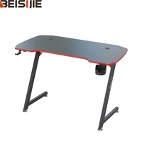 Bureau de jeu BEISIJIE de haute qualité, table de jeu E-Sports avec éclairage LED RGB, support pour tasse et crochet pour casque