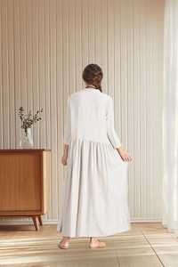 Vestido Maxi de Lino/Algodón Hecho a Mano para Mujer, Talla Grande, Cómodo, Casual, Ecológico, OEM, ODM, Marca Privada A116 - Product Image 4