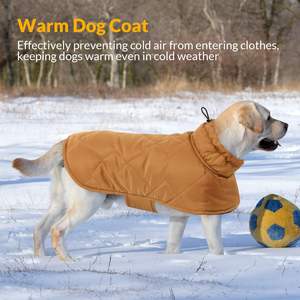 플리스 방수 보온 중형견 코트 자켓 겨울 방풍 패딩 애견 의류, 캠핑 산책용 하네스 구멍 포함 - Product Image 6
