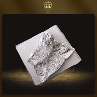 Feuille d'argent de qualité imitation, 16x16 cm, 10 000 feuilles par boîte, pour dorure de meubles