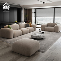 Ensemble de canapés nuage en velours de luxe pour salon, avec structure en bois massif et rembourrage en éponge, idéal pour appartement, hôtel et villa