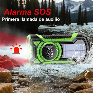 Radio AM/FM portable rechargeable d'urgence, solaire, <span class=keywords><strong>à</strong></span> <span class=keywords><strong>manivelle</strong></span>, <span class=keywords><strong>chargeur</strong></span> de téléphone <span class=keywords><strong>USB</strong></span>, 5000 mAh, haut-parleur sans fil, radio numérique - Product Image 4