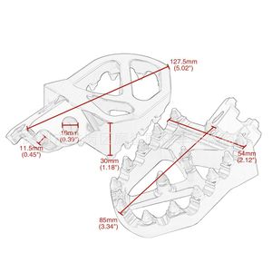 Pédales à pointes pour moto, pour Crf150r Crf250x Crf450rx Crf250l Kx250, modification noir rouge - Product Image 1