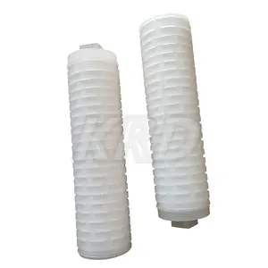 Cartucho elemento filtro agua 10 "PP filtro de agua plano plegable suministro 0,1 micras elemento de filtro plisado de nailon