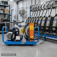 Compresseur d'air respirable TDR-H-W 330 bar Monophasé Arrêt automatique Purge automatique 140 L/min Portable SCBA Lutte contre l'incendie Plongée sous-marine