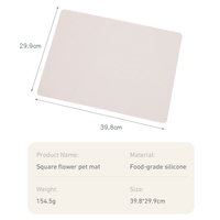 Tapis pour animaux de compagnie en silicone de qualité alimentaire de qualité supérieure, tapis d'alimentation antidérapant à motif de fleurs rectangulaires pour chiens chats, LOGO personnalisé OEM et vente en gros