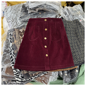 Ropa al por Mayor para Mujer, <span class=keywords><strong>Lotes</strong></span> de Liquidación al por Mayor, Faldas de Tweed a Cuadros de Cintura Alta con Corte en A - Product Image 1